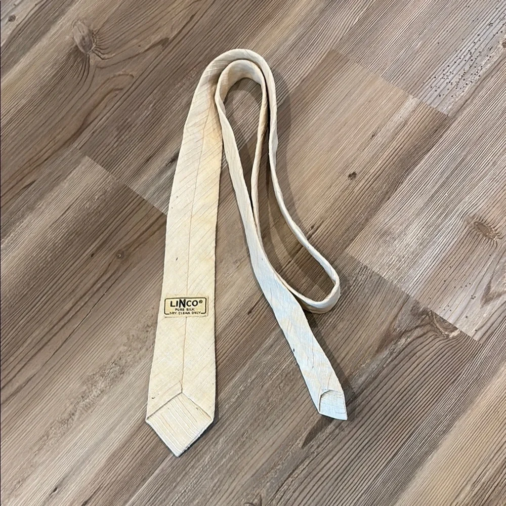 Linco pure silk Cream Tie